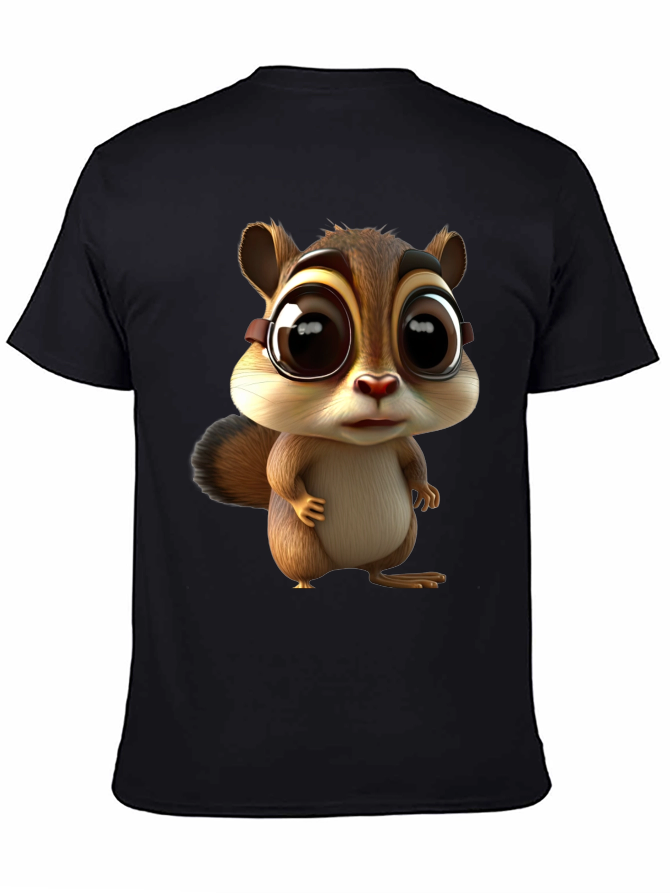 Cute Chipmunk Graphic Tee - Unisex Black T-Shirt