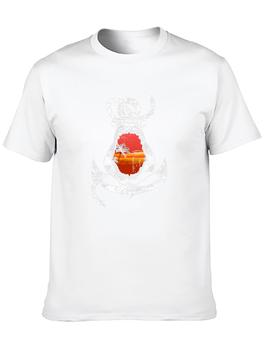 Shark Anchor Graphic Tee - Beach Sunset T-Shirt