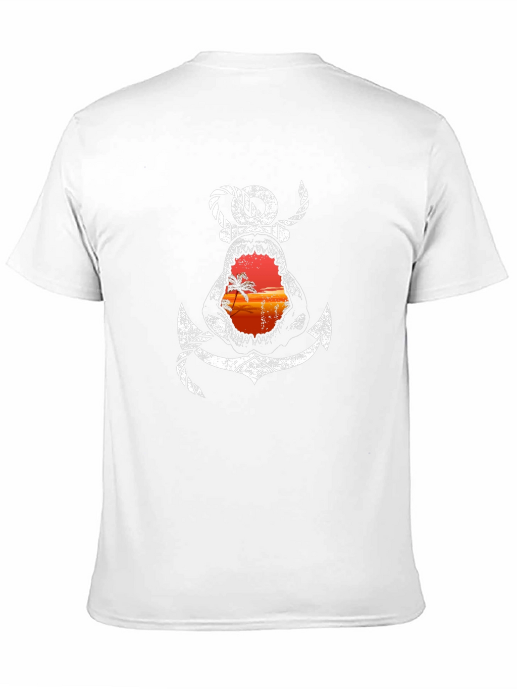 Shark Anchor Graphic Tee - Beach Sunset T-Shirt
