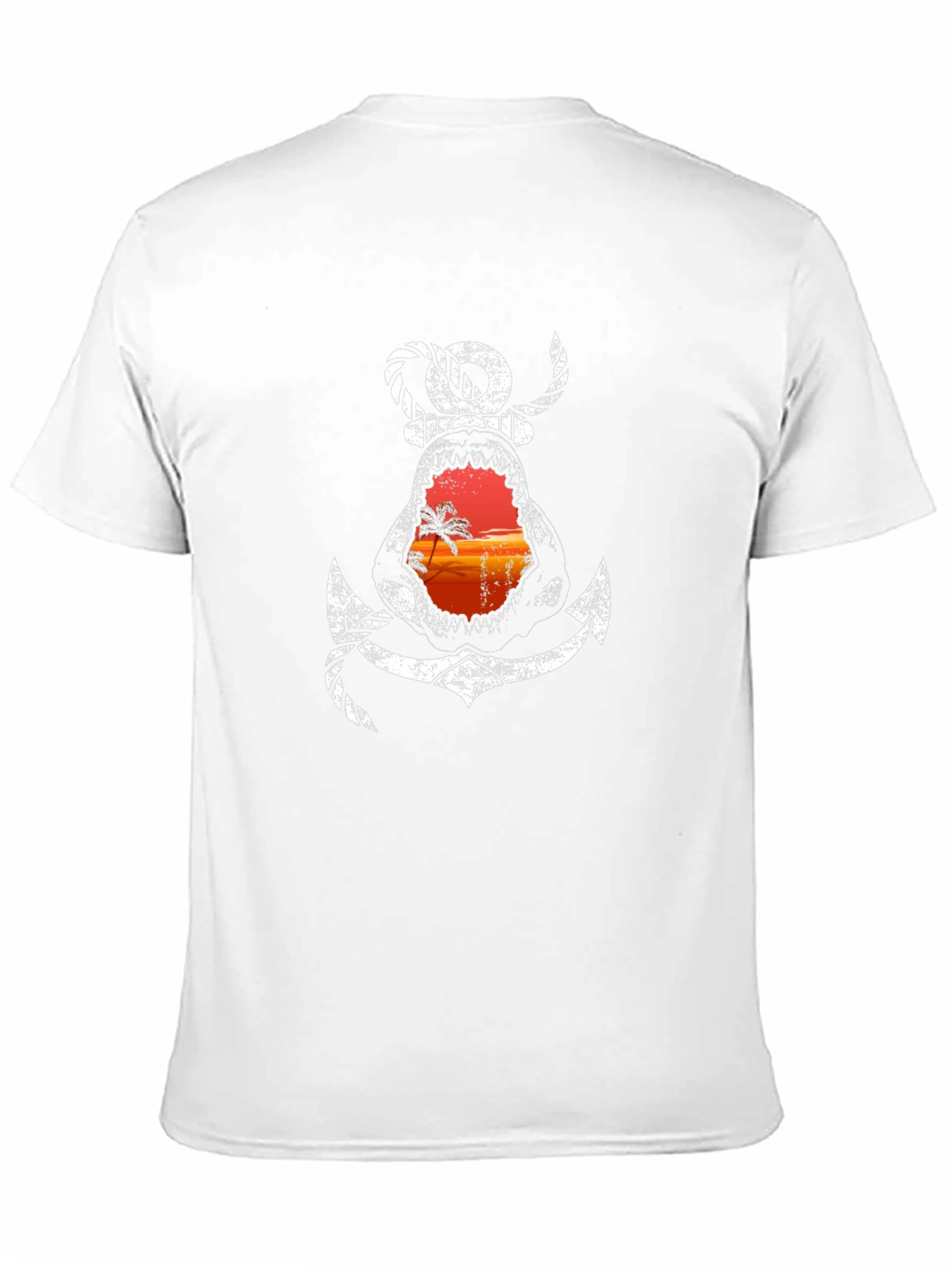 Shark Anchor Graphic Tee - Beach Sunset T-Shirt