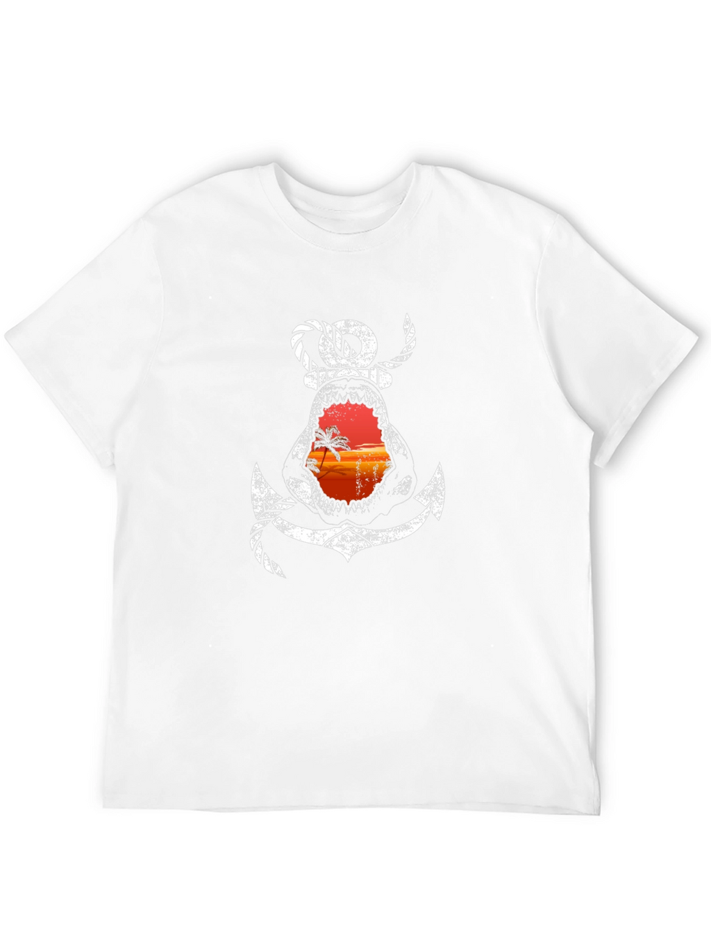 Shark Anchor Graphic Tee - Beach Sunset T-Shirt