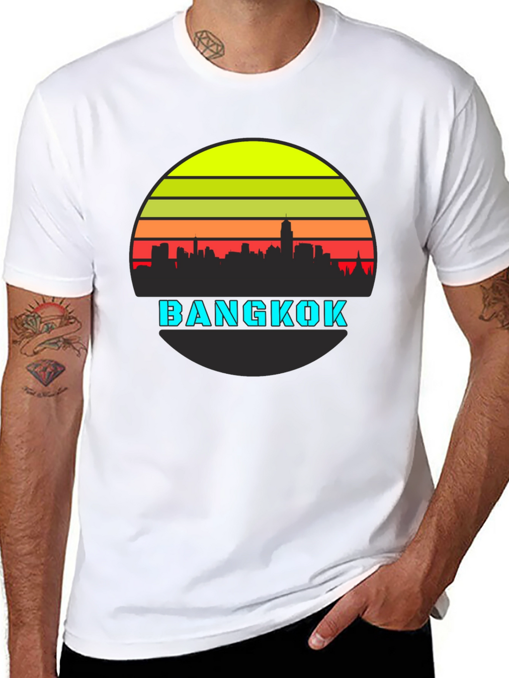 Bangkok Skyline Retro T-Shirt