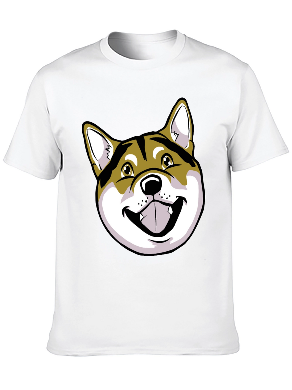 Shiba Inu Dog Graphic Print Black T-Shirt
