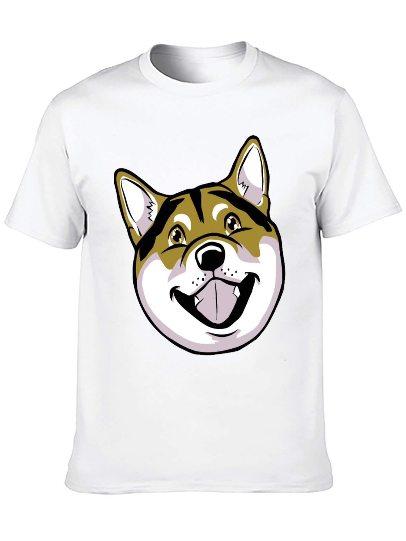 Shiba Inu Dog Graphic Print Black T-Shirt
