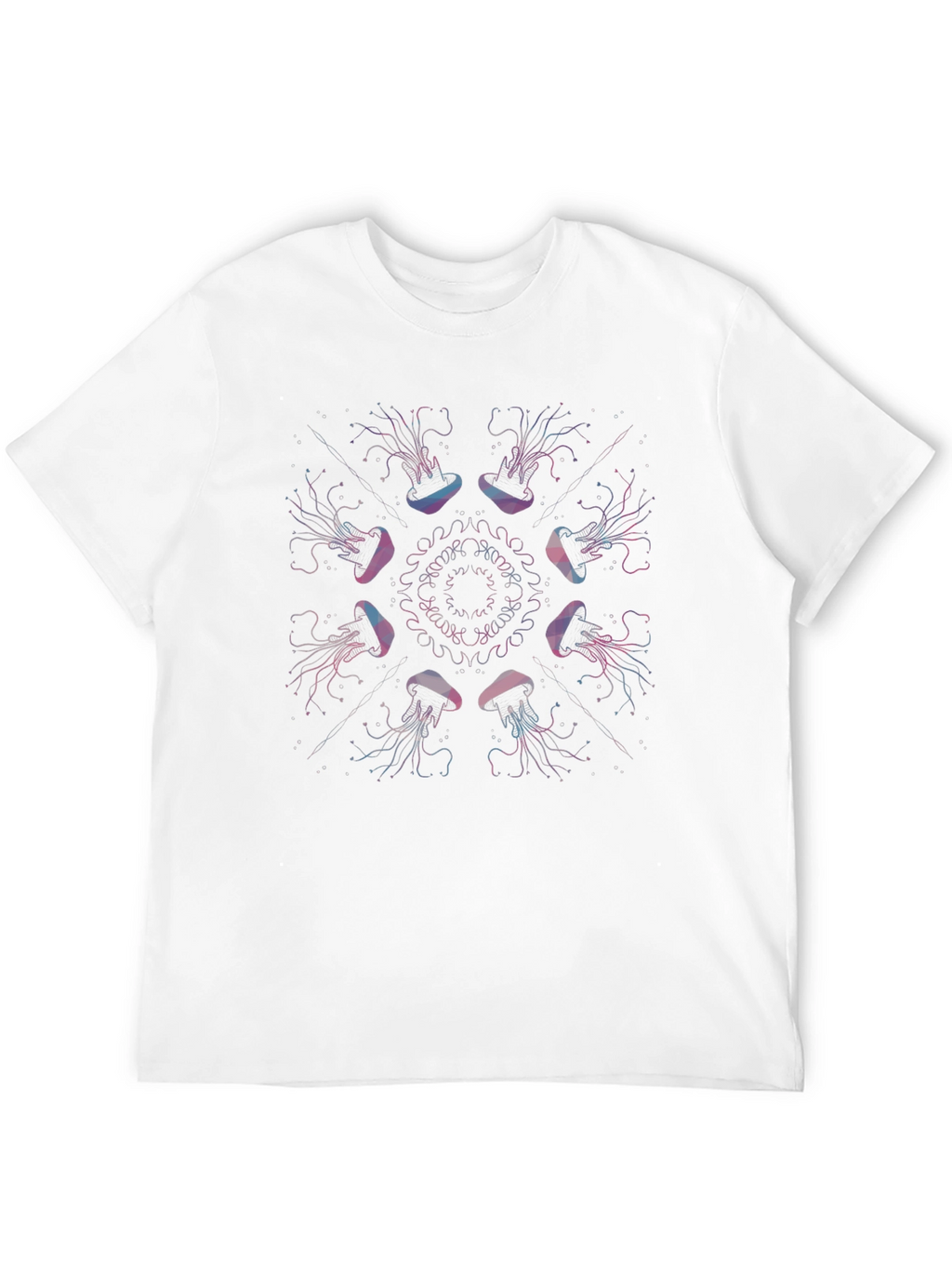 Jellyfish Mandala Graphic Print Black Tee