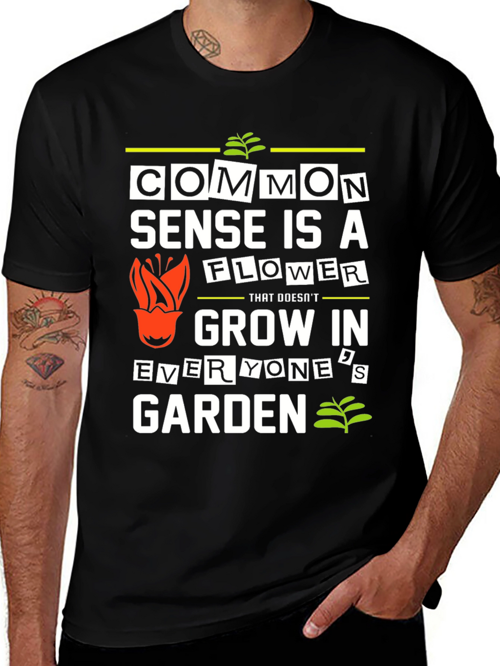 Common Sense Flower Graphic T-Shirt