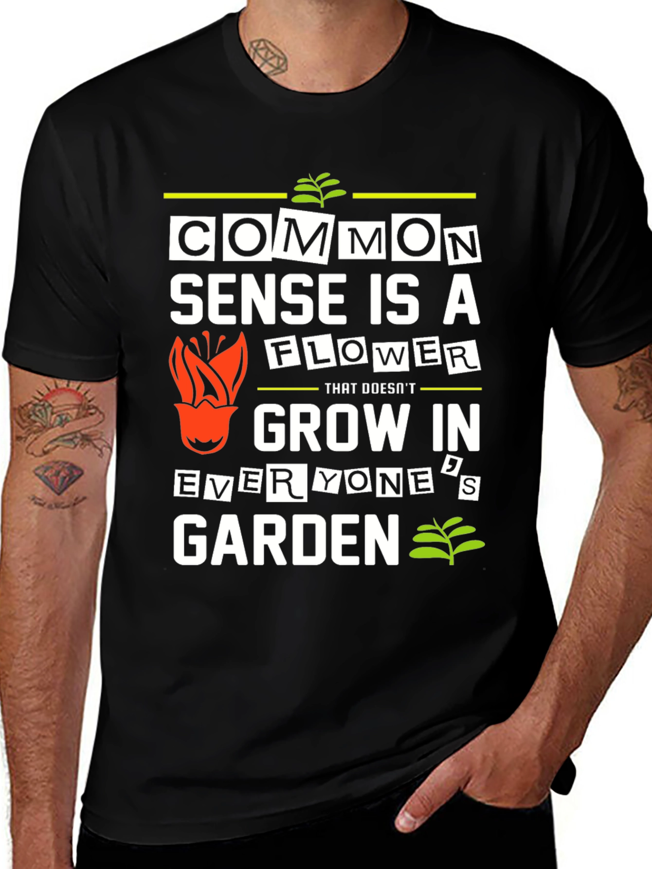 Common Sense Flower Graphic T-Shirt
