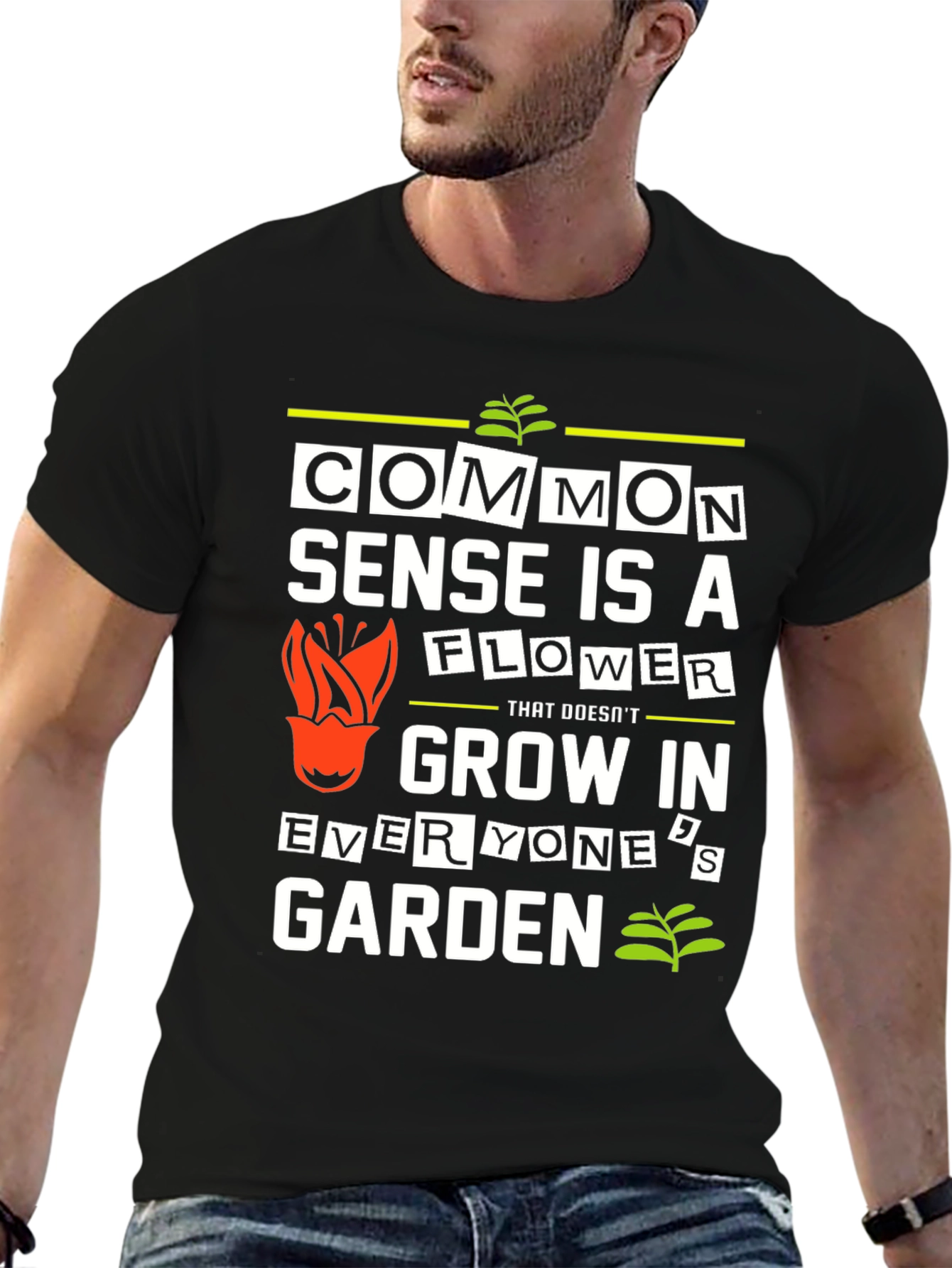 Common Sense Flower Graphic T-Shirt