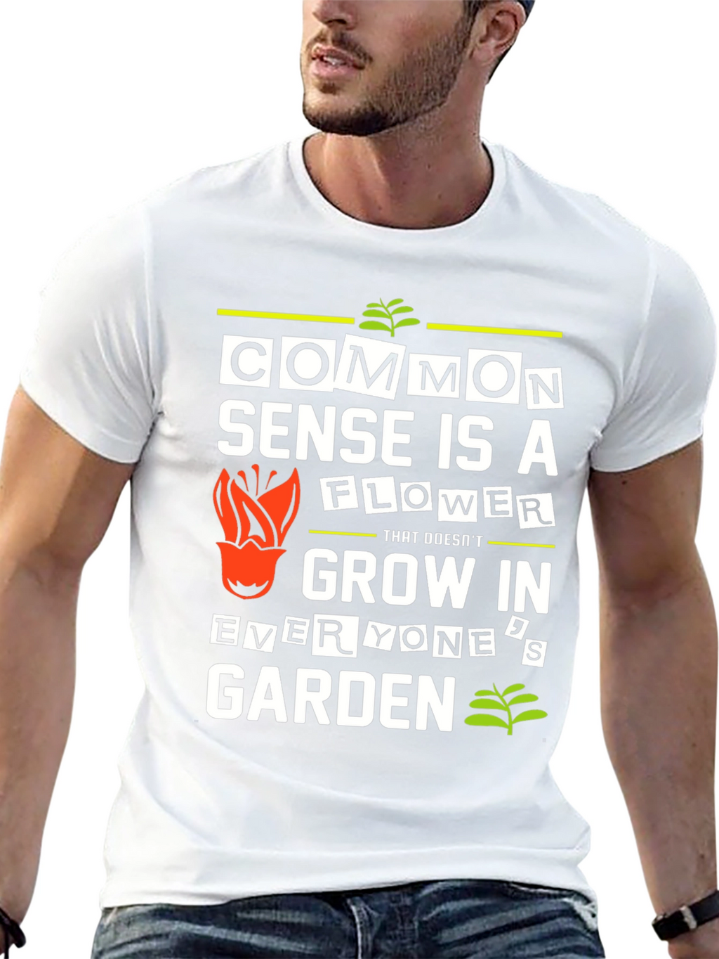 Common Sense Flower Graphic T-Shirt