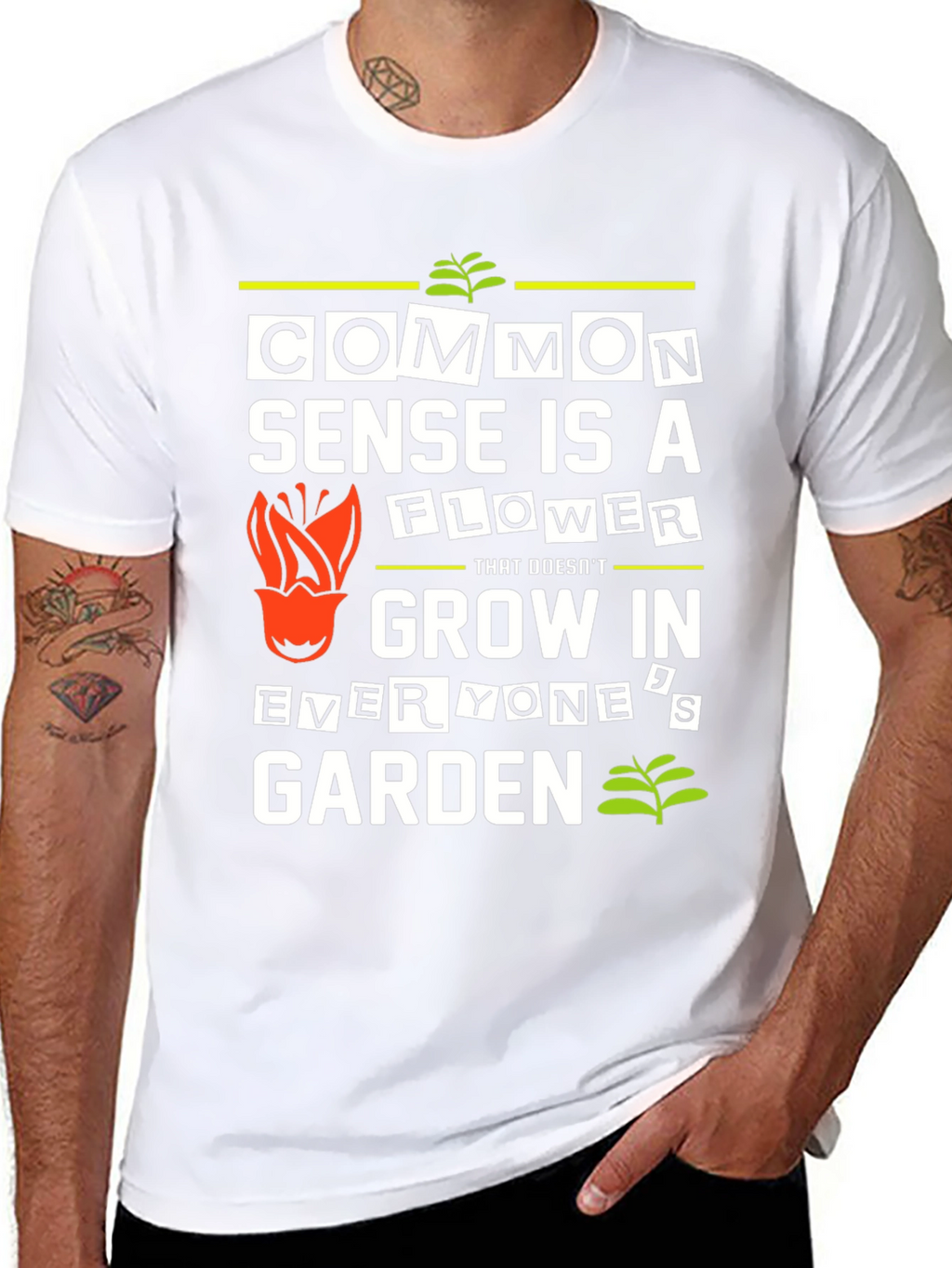 Common Sense Flower Graphic T-Shirt