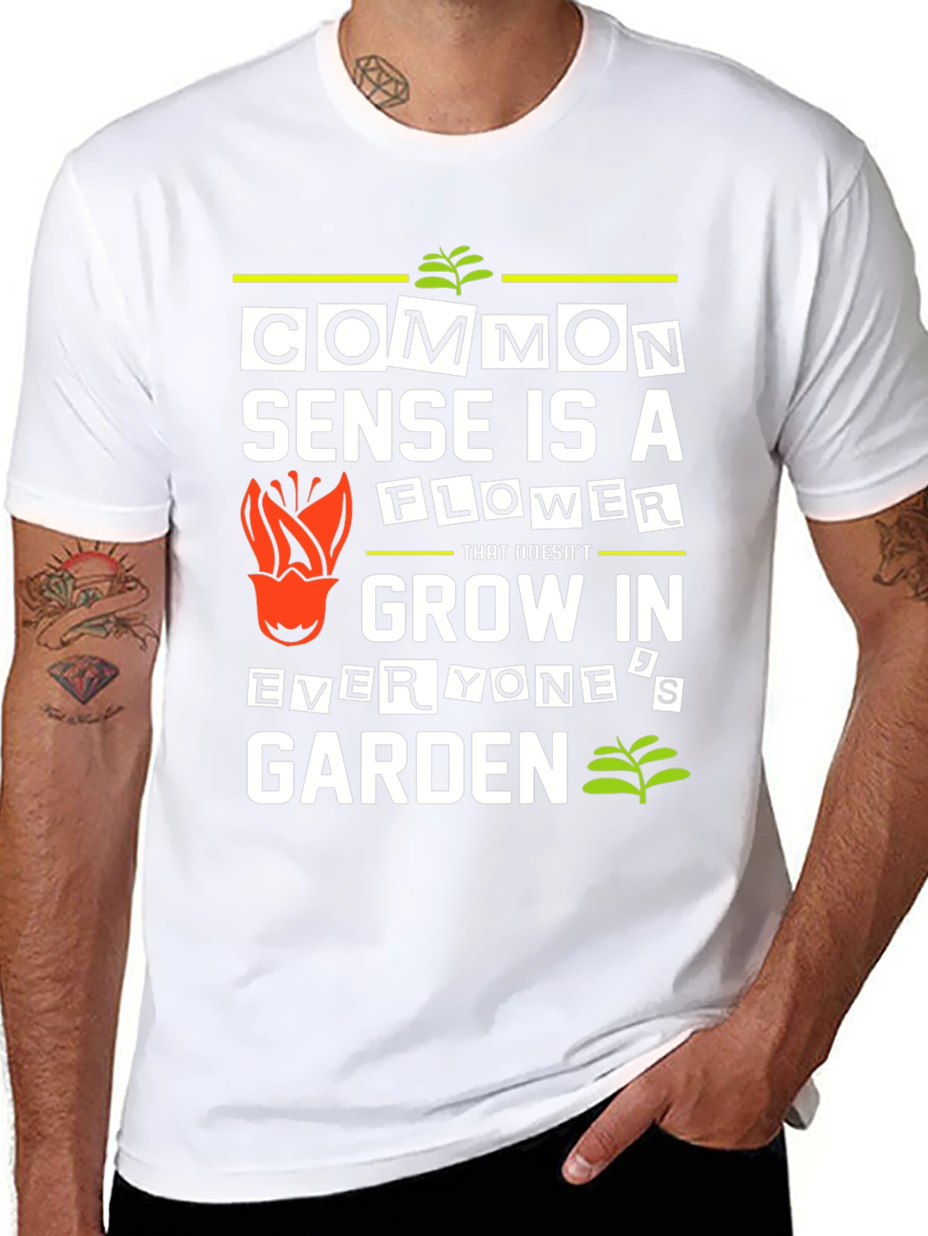 Common Sense Flower Graphic T-Shirt