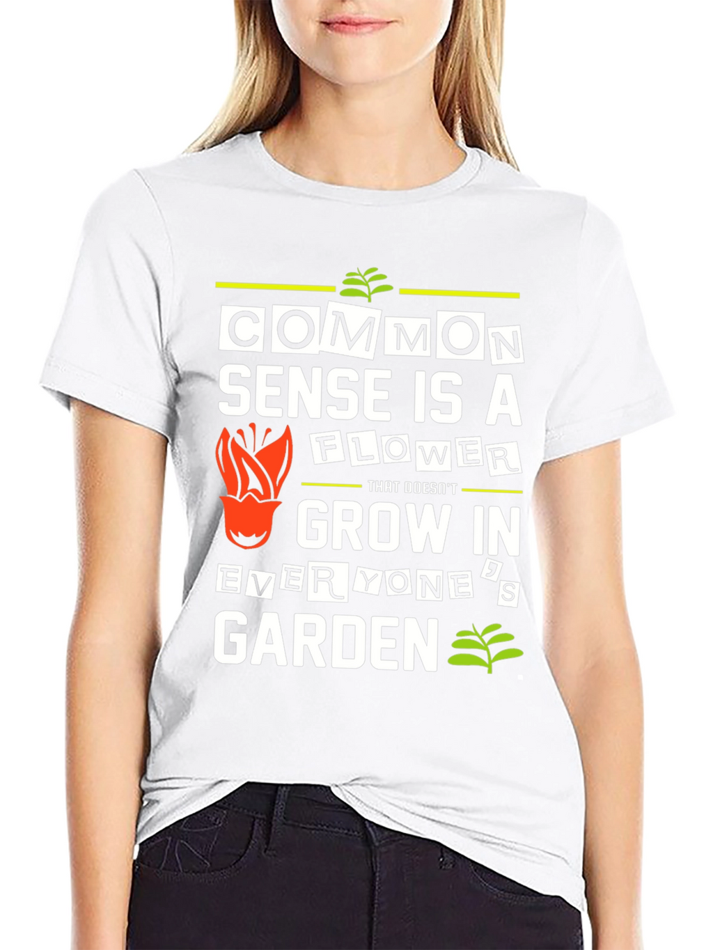 Common Sense Flower Graphic T-Shirt