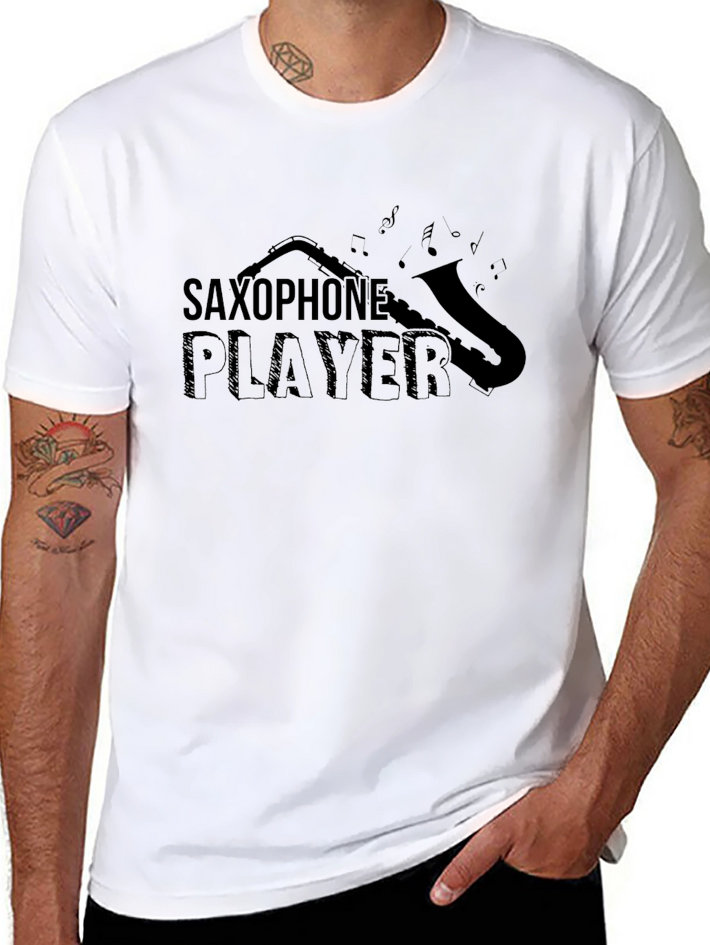 Saxophone Player Graphic Tee - Music Lovers T-Shirt