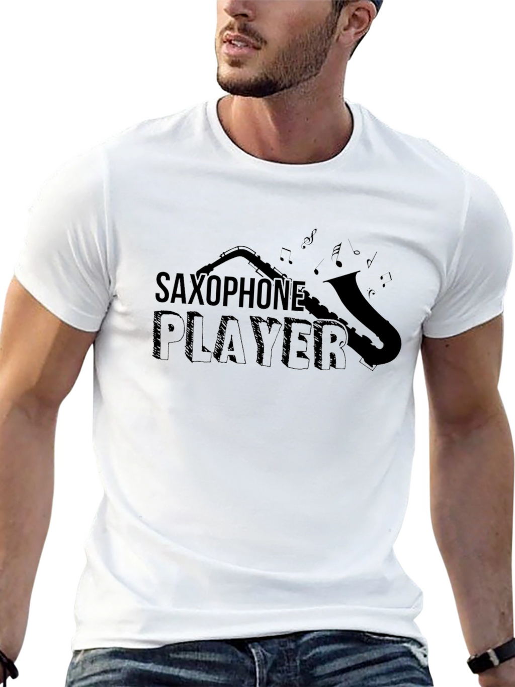 Saxophone Player Graphic Tee - Music Lovers T-Shirt