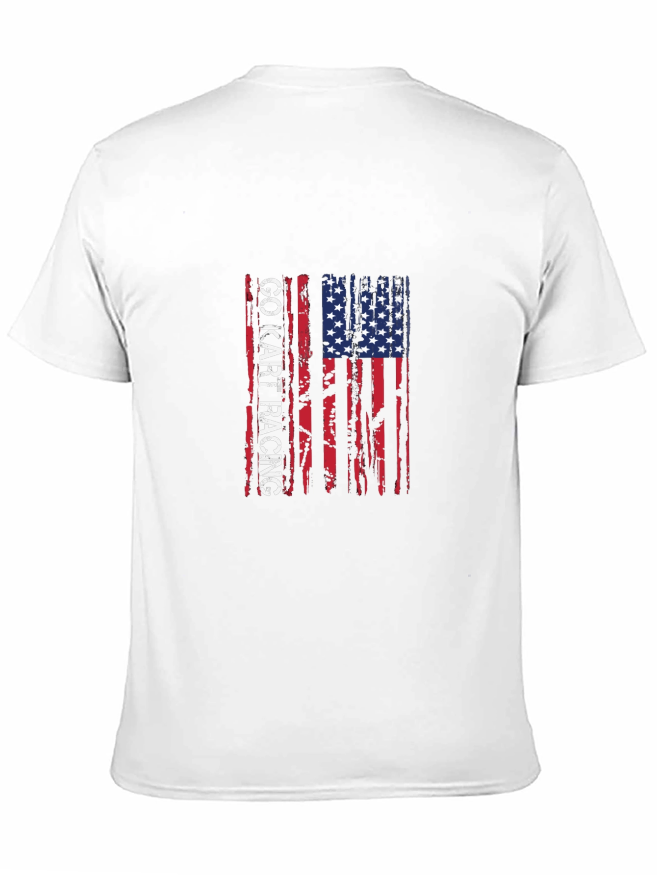 Go Kart Racing American Flag T-Shirt