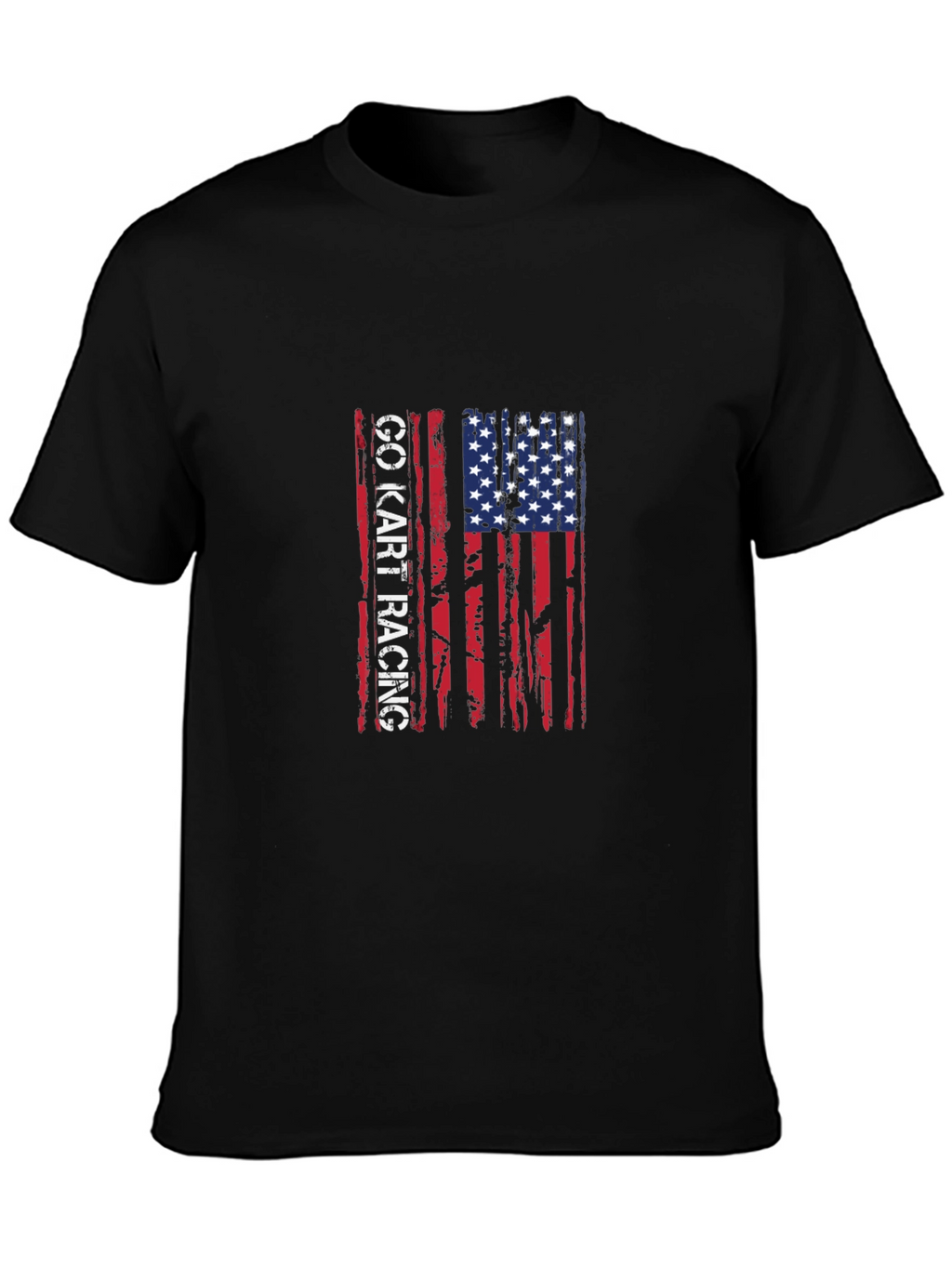 Go Kart Racing American Flag T-Shirt