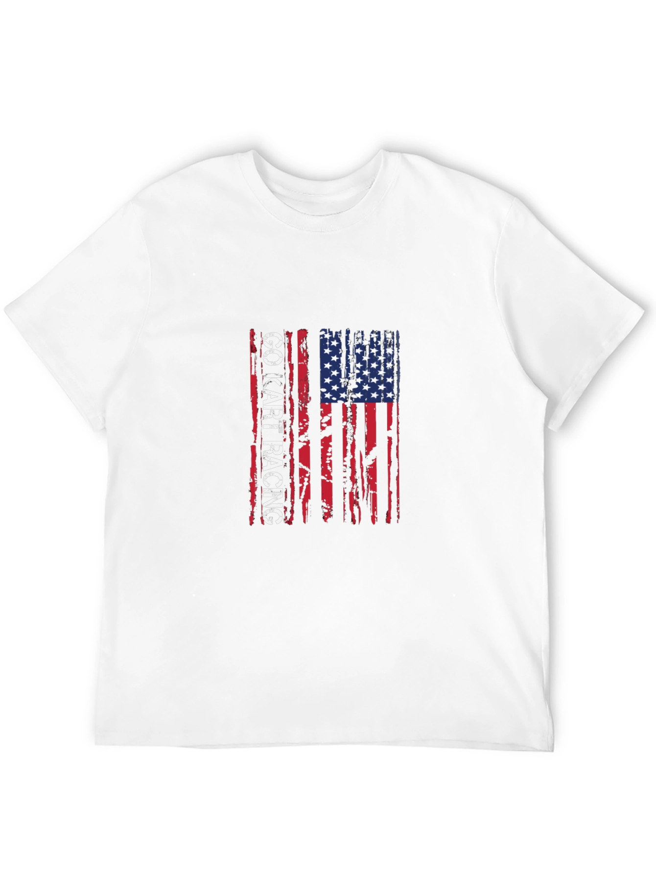 Go Kart Racing American Flag T-Shirt