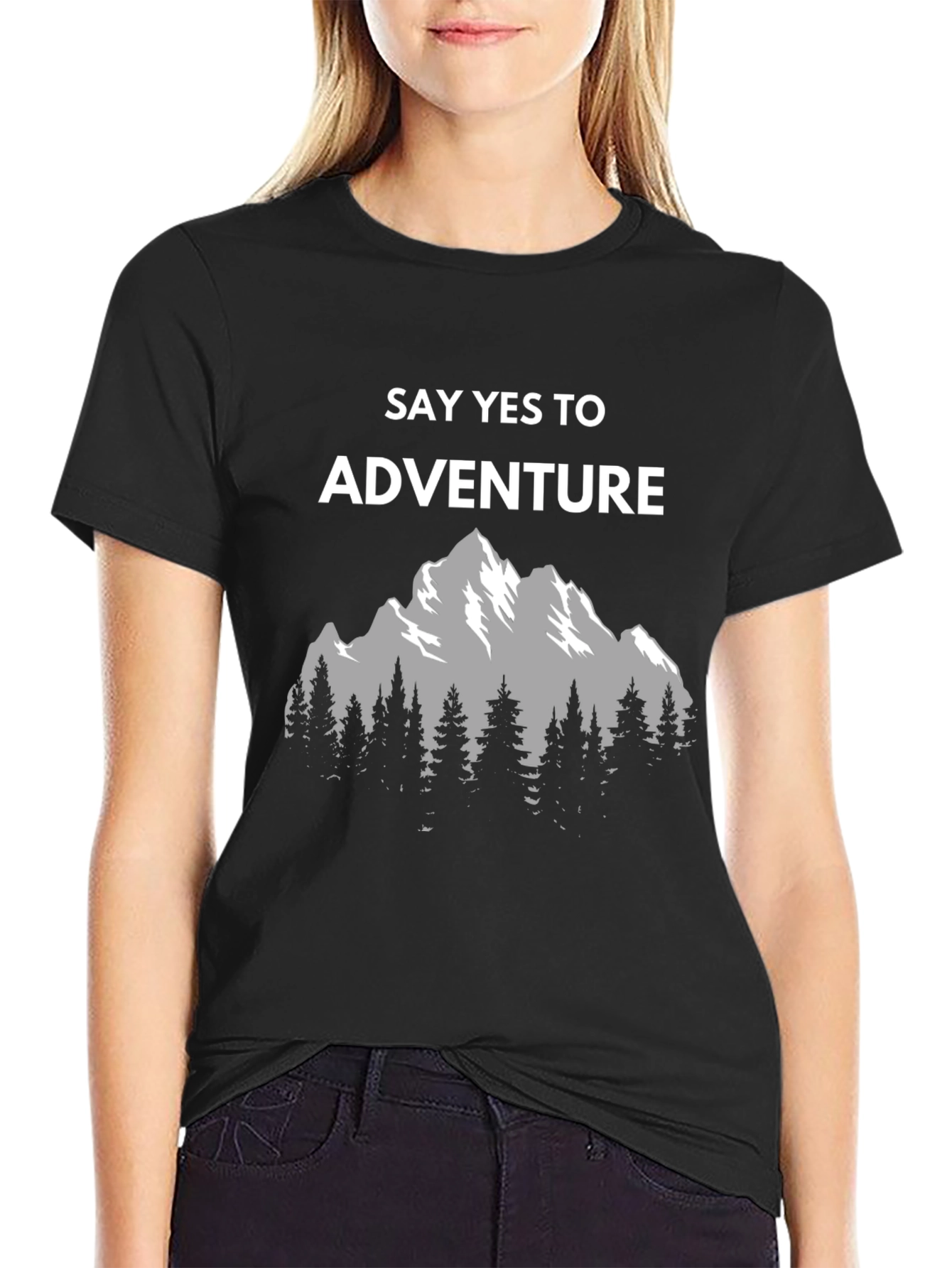 Adventure Awaits Graphic Tee - Mountain Scene