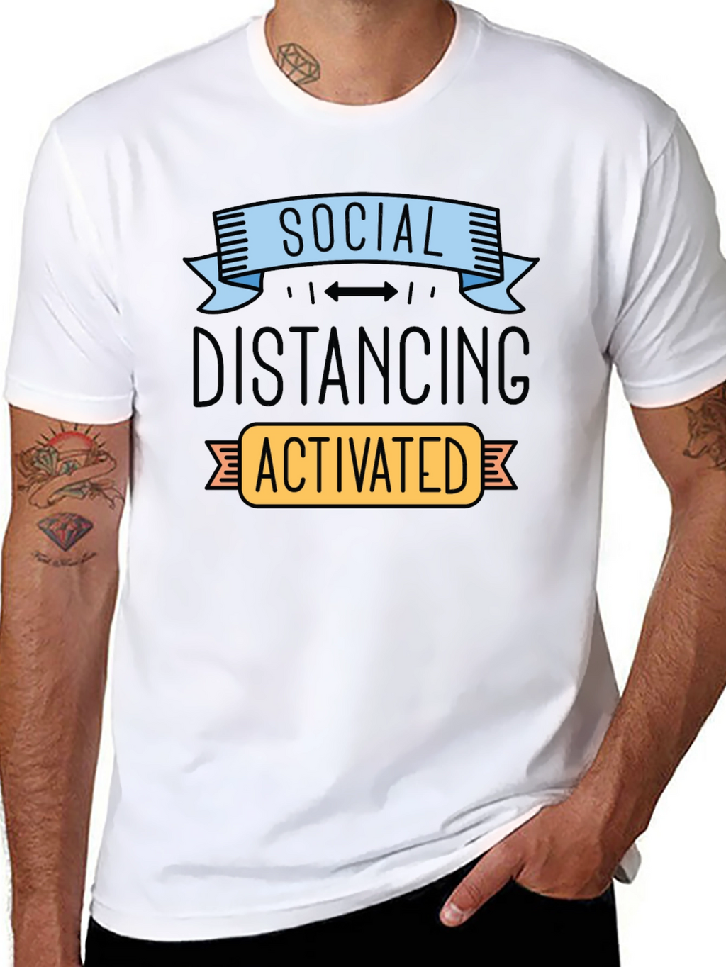 Social Distancing Activated T-Shirt Funny Novelty Tee