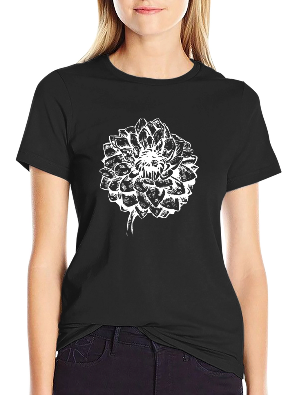 Black Floral Graphic Tee - Stylish & Unique