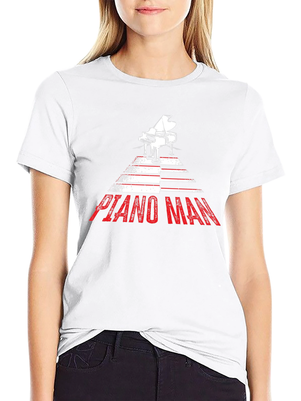 Piano Man Graphic Tee - Music Lover Shirt