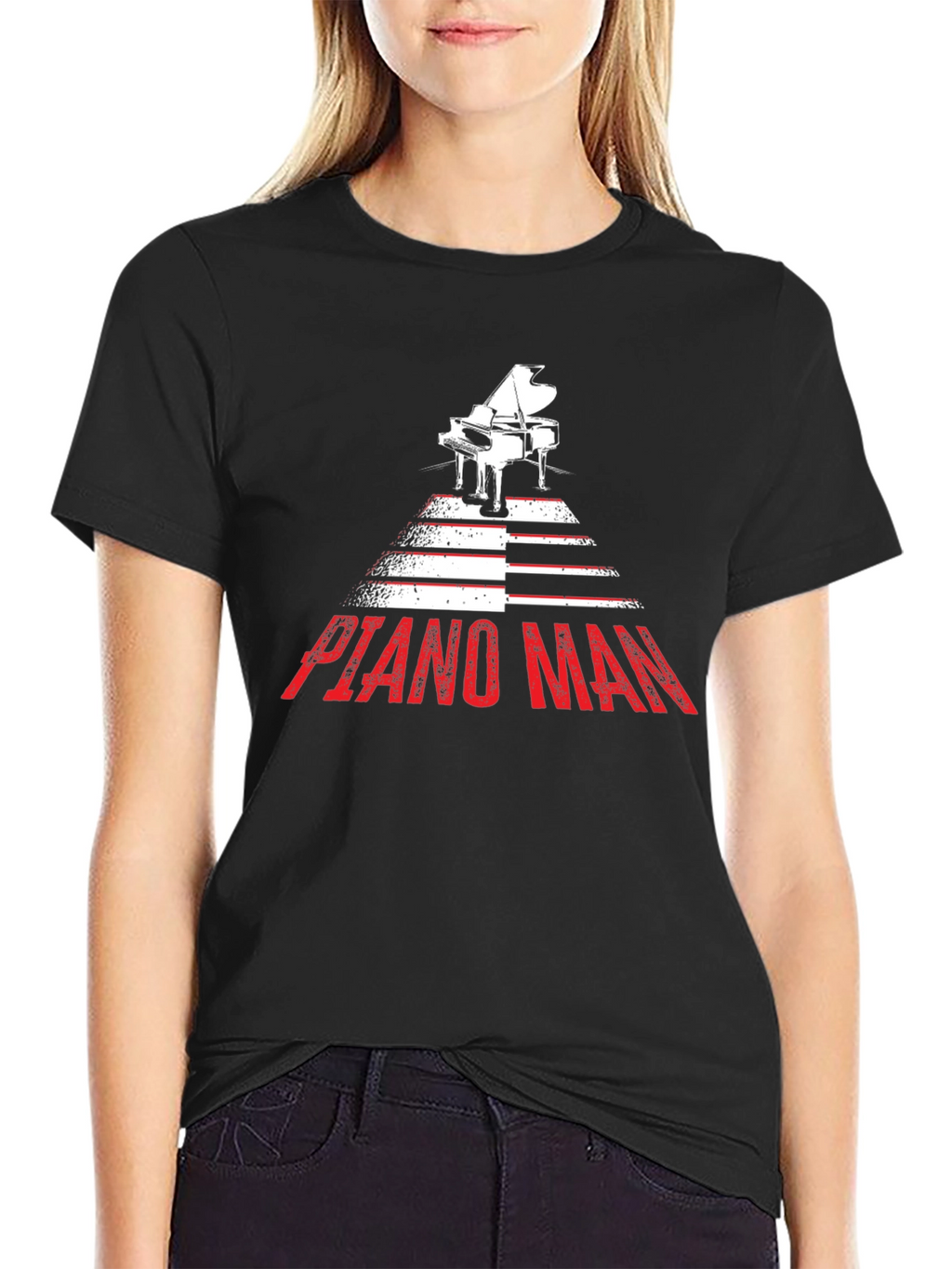 Piano Man Graphic Tee - Music Lover Shirt