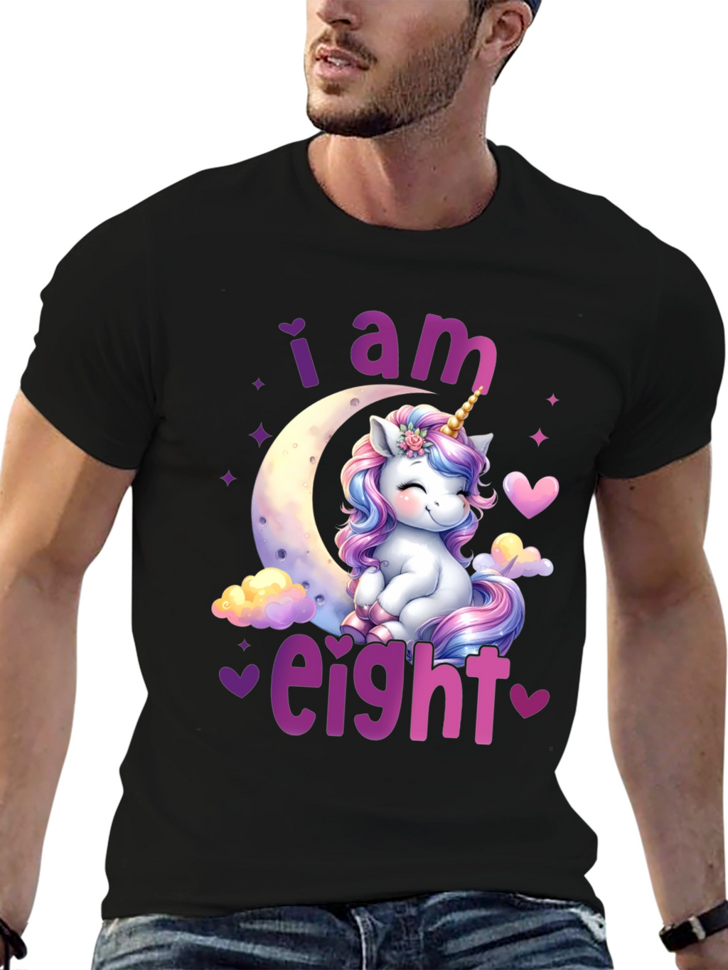 I am Eight! Unicorn Birthday T-Shirt