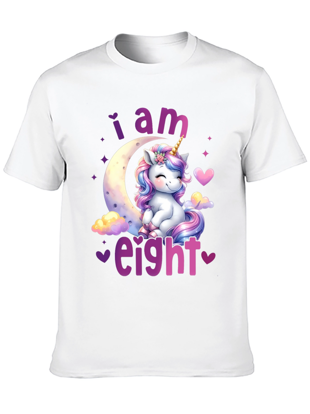I am Eight! Unicorn Birthday T-Shirt