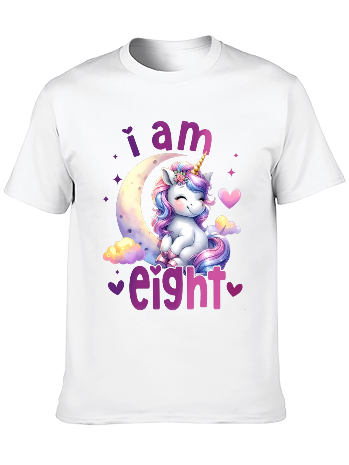 I am Eight! Unicorn Birthday T-Shirt