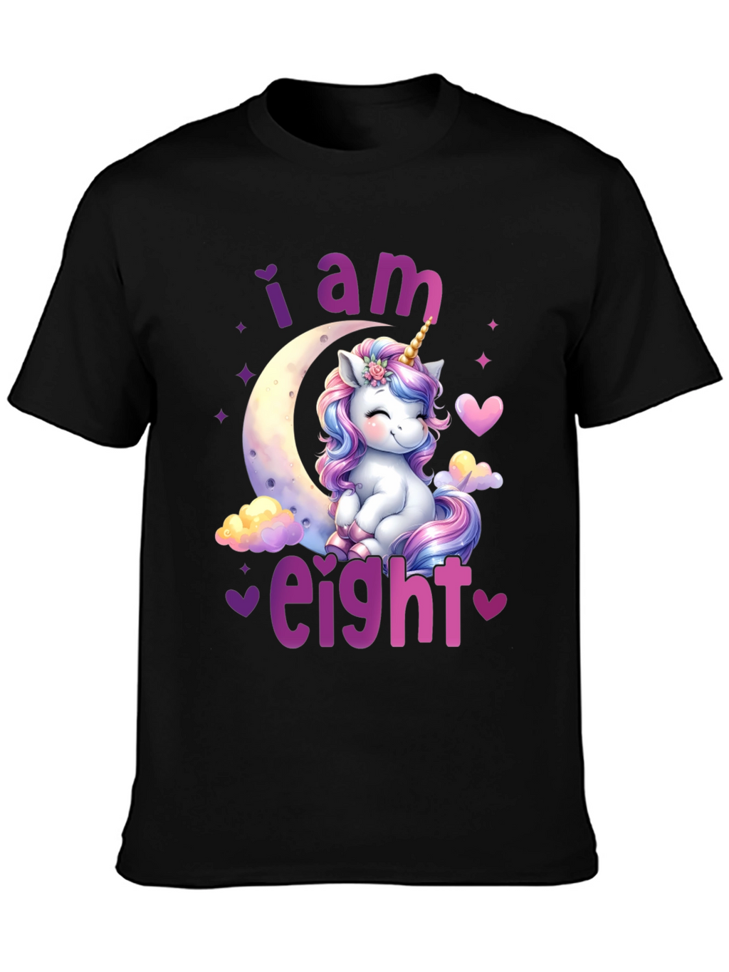 I am Eight! Unicorn Birthday T-Shirt