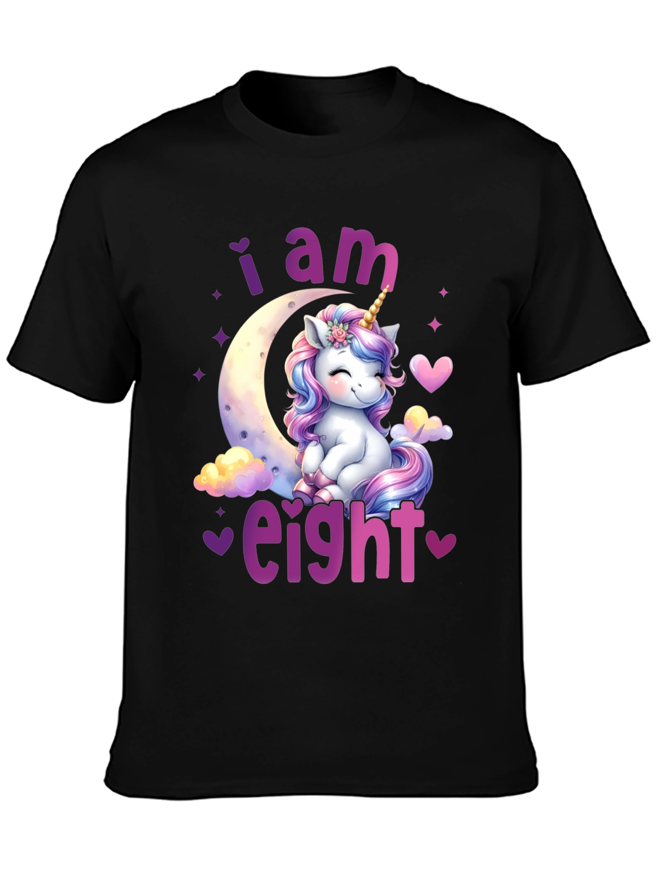 I am Eight! Unicorn Birthday T-Shirt