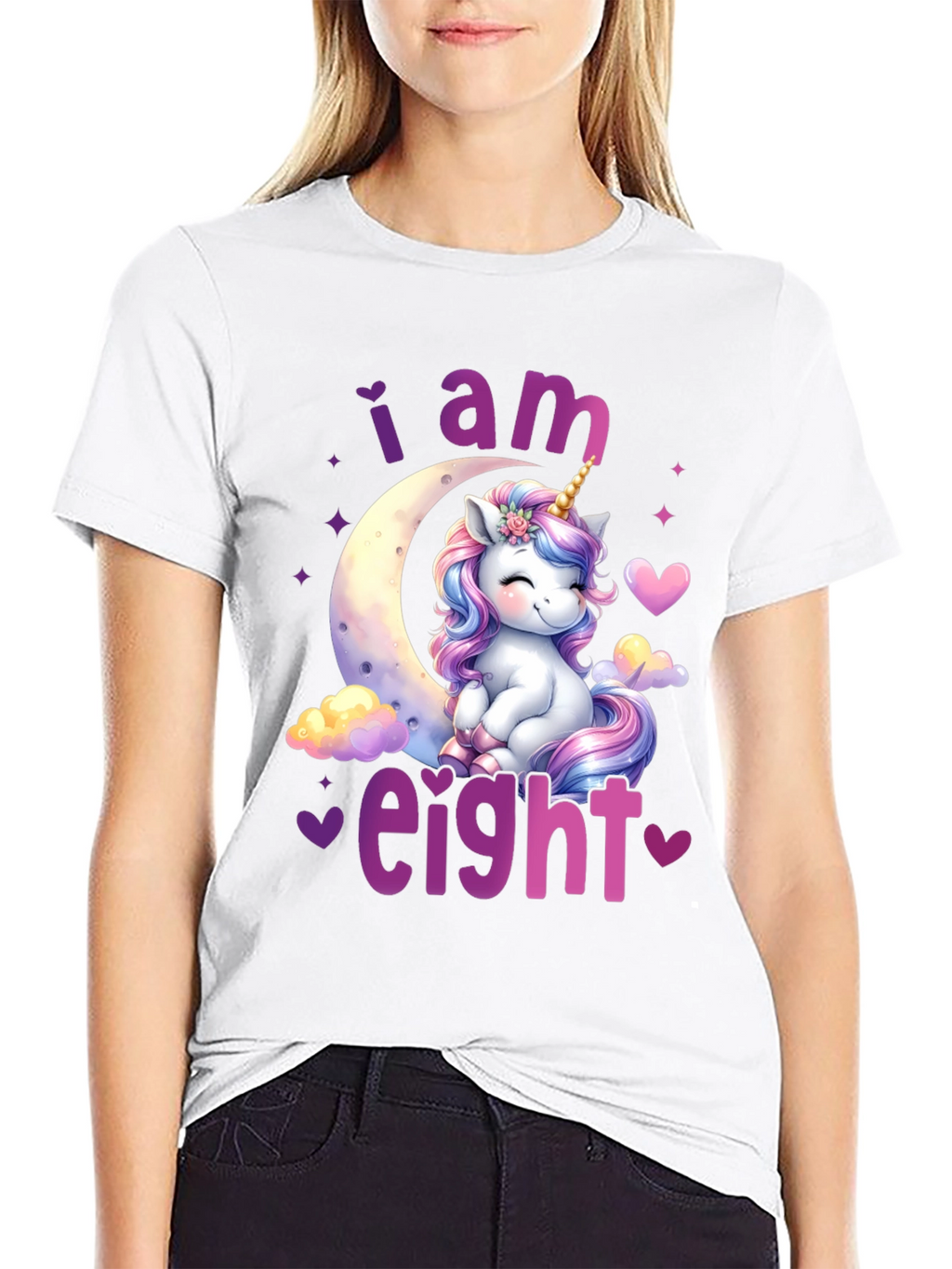 I am Eight! Unicorn Birthday T-Shirt