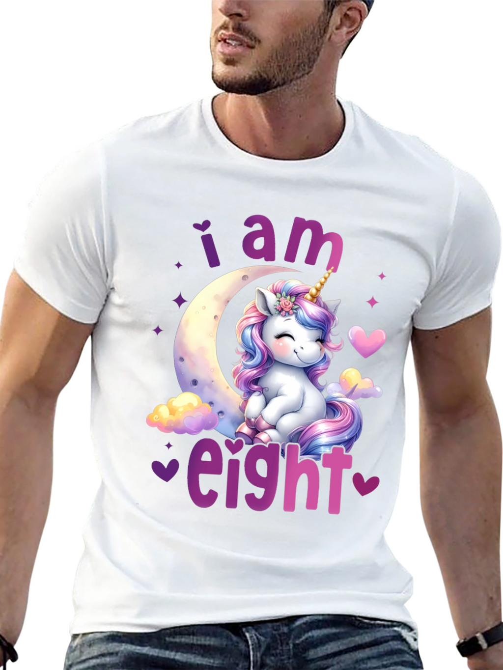 I am Eight! Unicorn Birthday T-Shirt