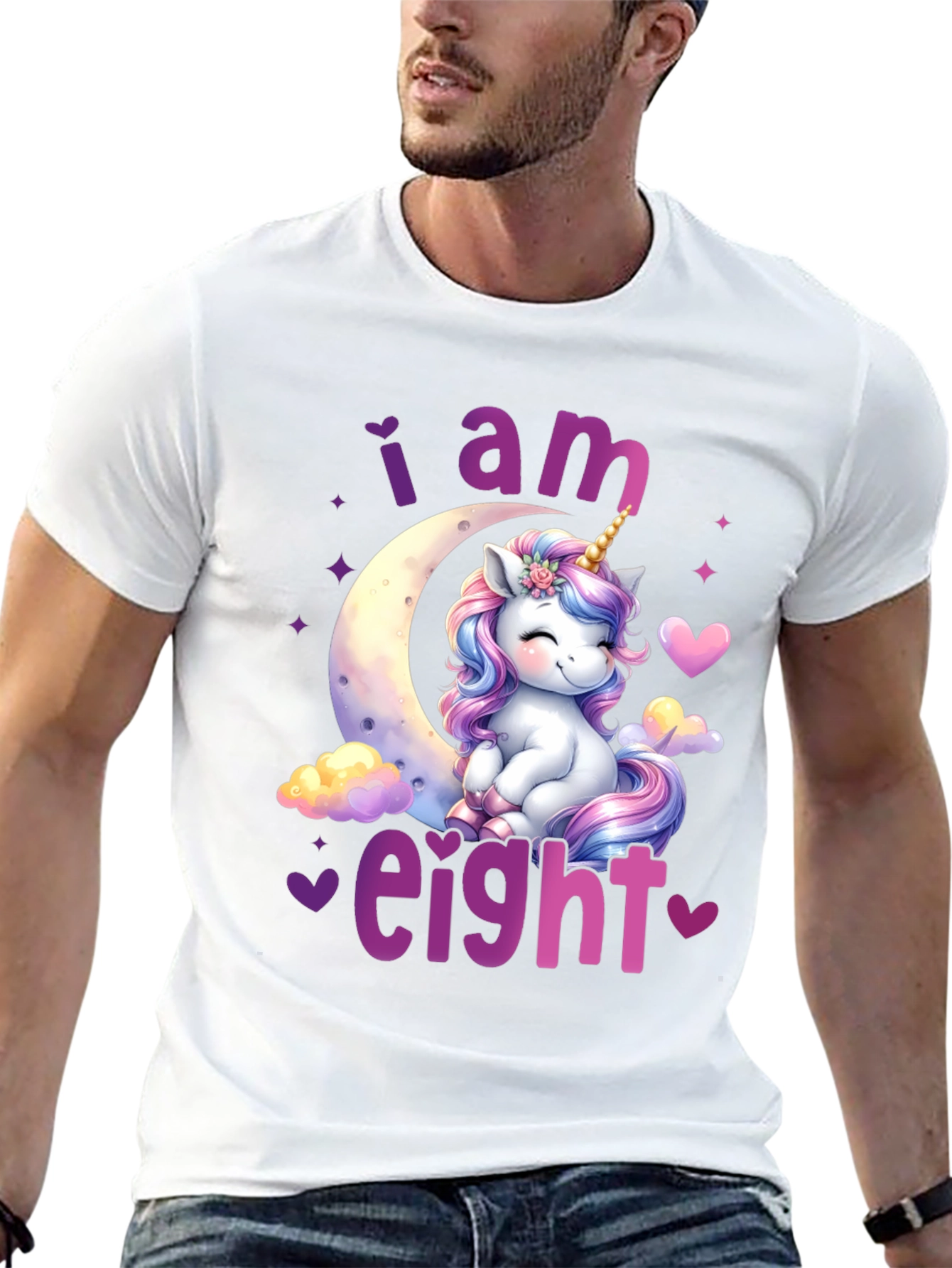 I am Eight! Unicorn Birthday T-Shirt