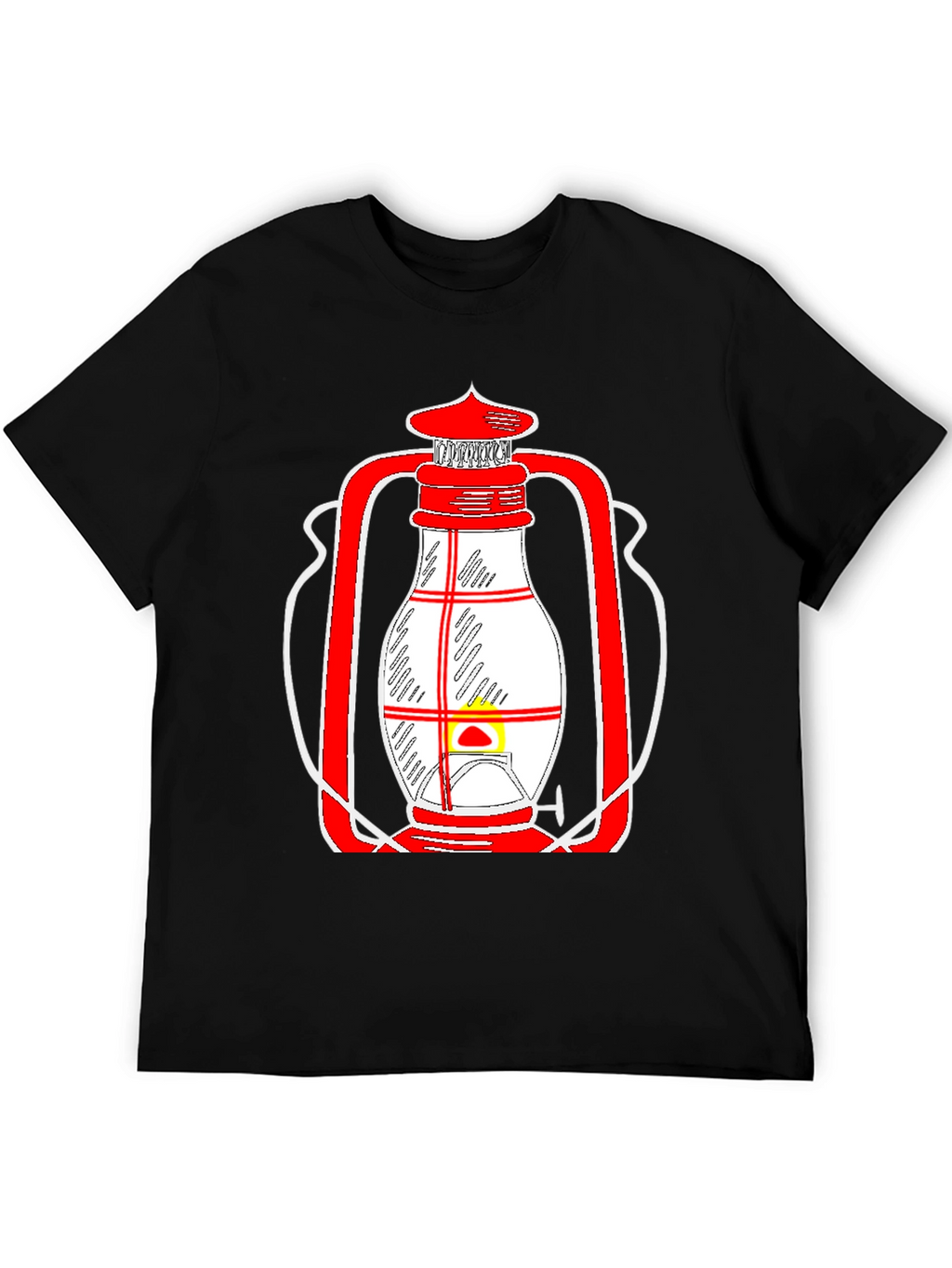 Lantern Graphic Tee - Unique Red and White Design