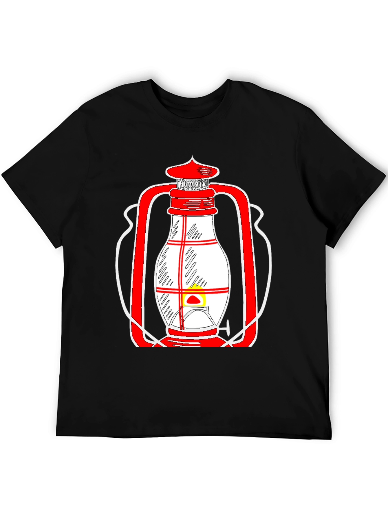 Lantern Graphic Tee - Unique Red and White Design