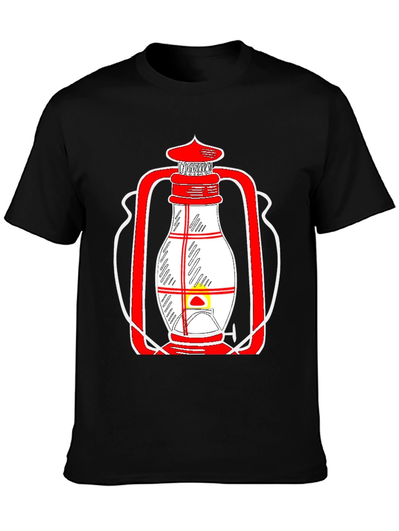 Lantern Graphic Tee - Unique Red and White Design