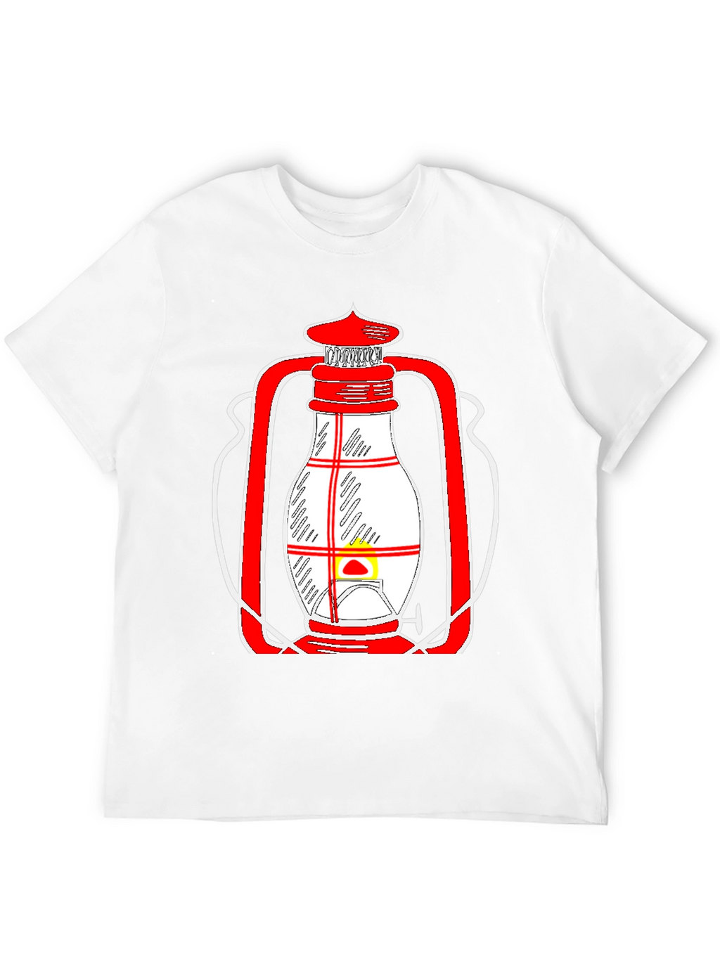 Lantern Graphic Tee - Unique Red and White Design