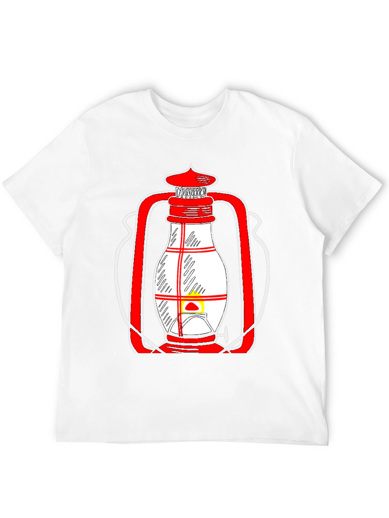 Lantern Graphic Tee - Unique Red and White Design