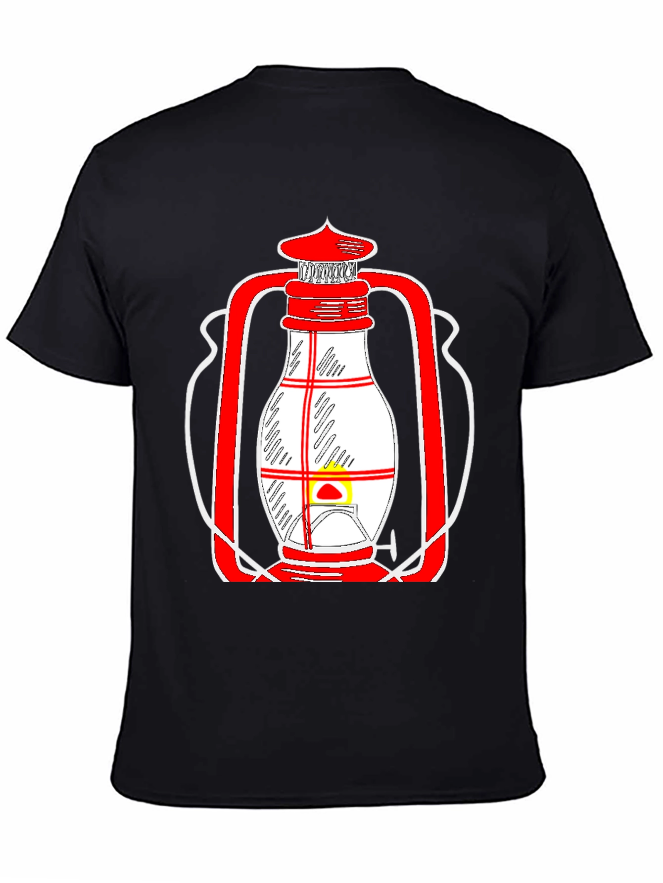 Lantern Graphic Tee - Unique Red and White Design