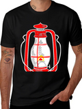 Lantern Graphic Tee - Unique Red and White Design