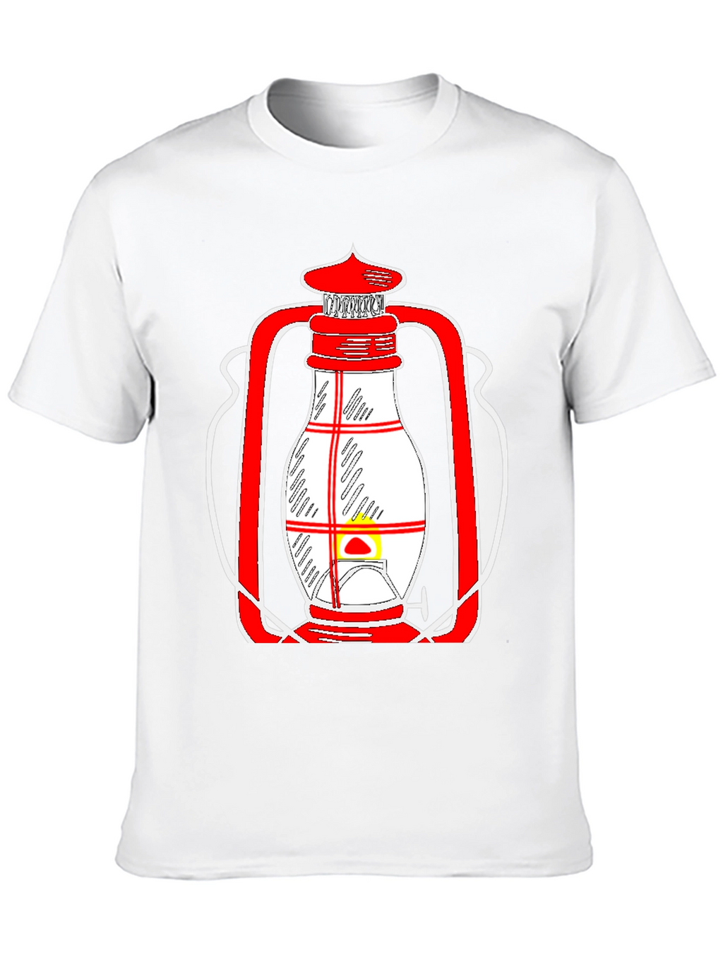 Lantern Graphic Tee - Unique Red and White Design