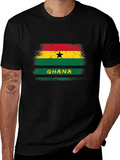 Ghana Flag Graphic T-Shirt - Black