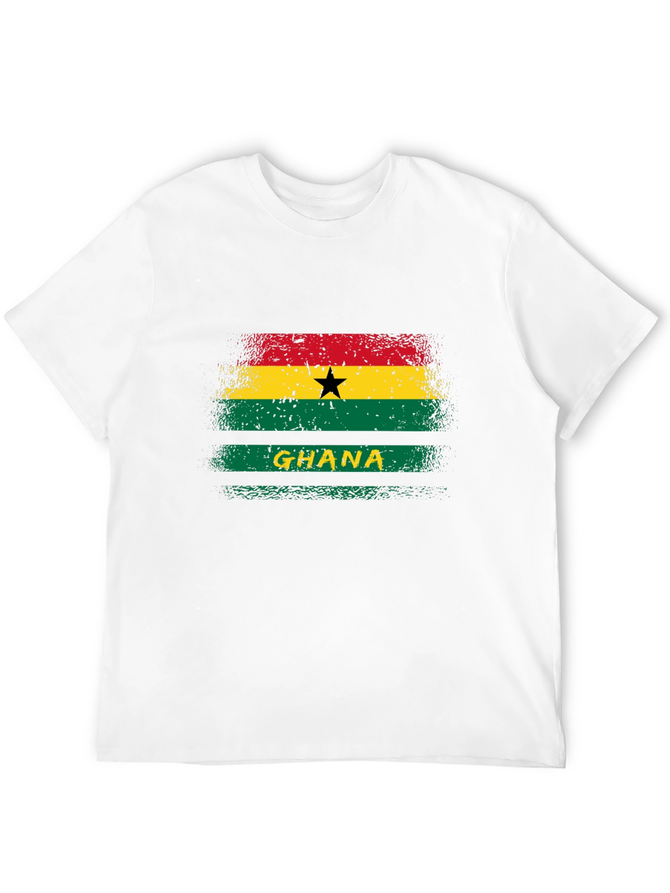 Ghana Flag Graphic T-Shirt - Black
