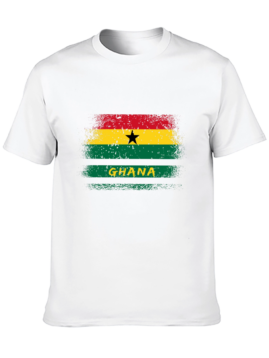 Ghana Flag Graphic T-Shirt - Black
