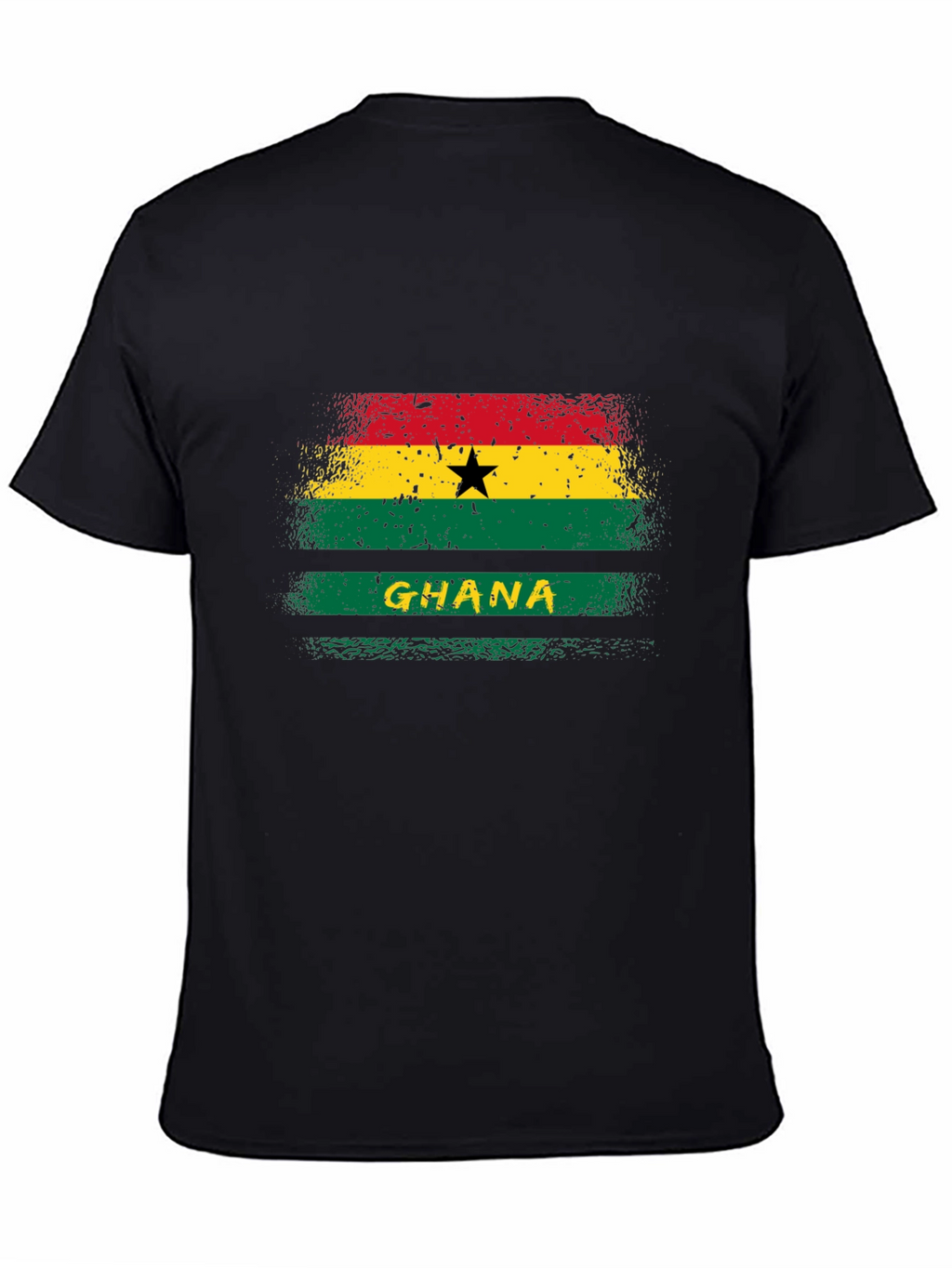 Ghana Flag Graphic T-Shirt - Black