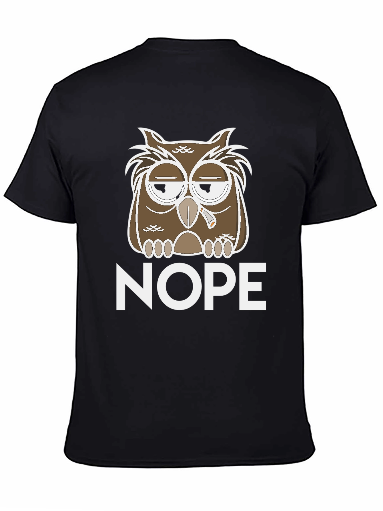Nope Owl Graphic Tee - Funny Casual T-Shirt