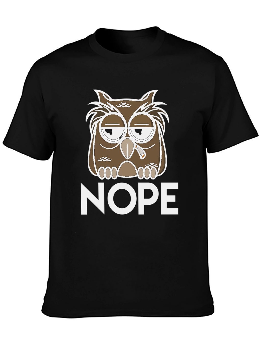 Nope Owl Graphic Tee - Funny Casual T-Shirt