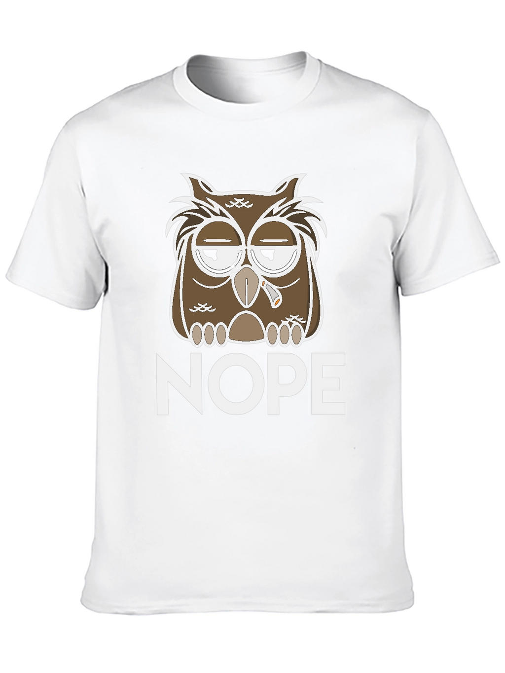 Nope Owl Graphic Tee - Funny Casual T-Shirt