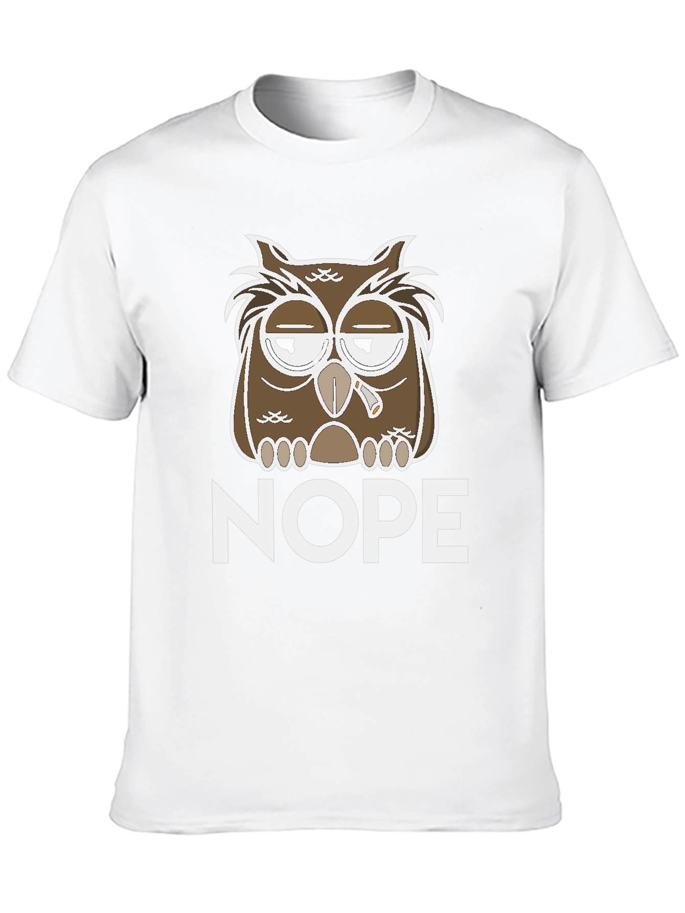 Nope Owl Graphic Tee - Funny Casual T-Shirt